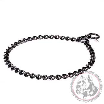 Pit Bull Dog Chain Collar, fur saving links