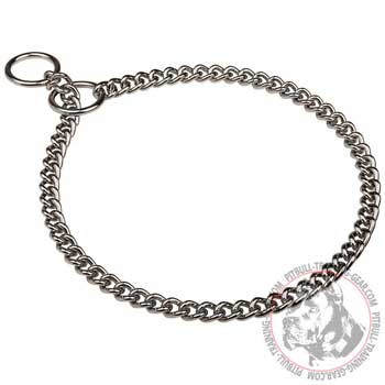 Shiny Chrome Plated Pitbull Choke Collar for Effective Training
