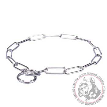 Pit Bull Choke Collar Made of Chrome Plated Steel