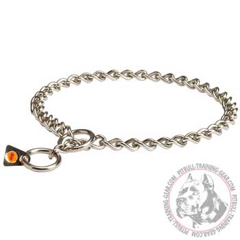  Stainless Steel Pitbull Choke Collar with HS Red Tag