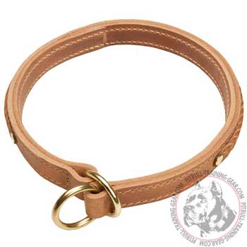 Leather Pitbull Choke Collar with Rust Resistant Fittings