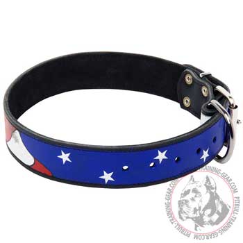Pitbull Collar with Patriotic Painting