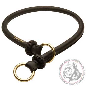 Rolled Leather Pitbull Choke Collar for Obedience Training