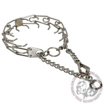  Chrome Plated Steel Pitbull Pinch Collar with Swivel