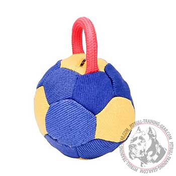 French Linen Dog Bite Tug, equipped with a handle