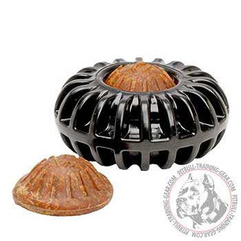 Medium-sized dog treat dispensing toy for Pitbulls
