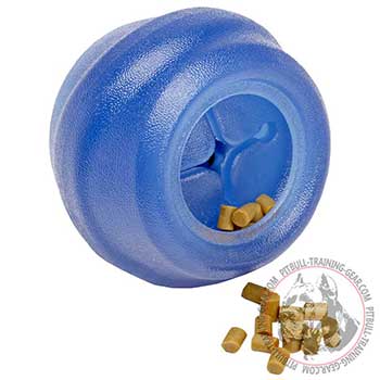 Rubber Pitbull toy for treats and kibble dispensing