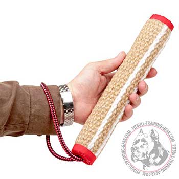 Dog training jute roller to develop bite skills
