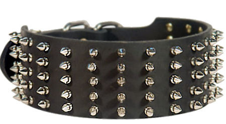 3 inch Spiked Leather Dog Collar for Pitbull