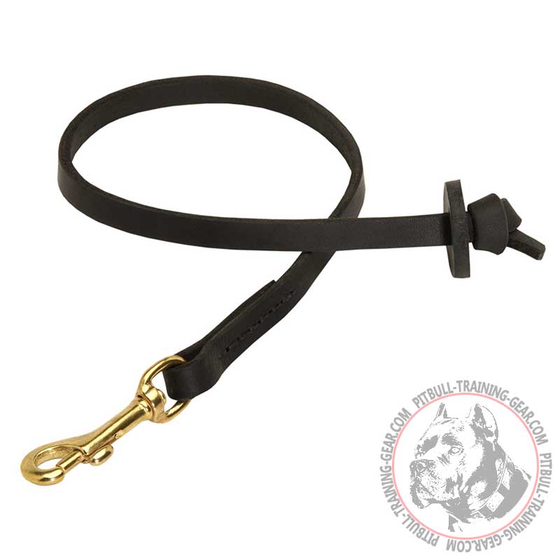 Professional Pocket Leather Pitbull Leash for Effective Training - Click Image to Close