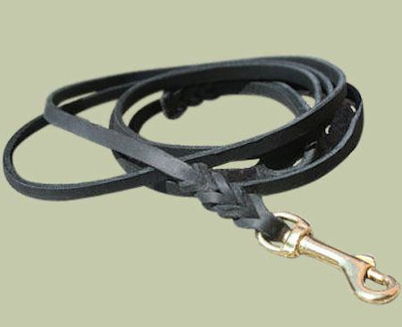 10 mm Braided Design Leather Pitbull Leash
