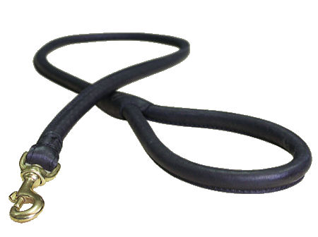 12 mm Round Leather Pitbull Leash with Comfortable Handle