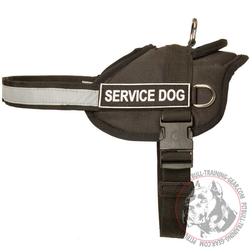 Practical Nylon Pit Bull Harness with Reflective Trim for SAR and Police Dogs - Click Image to Close