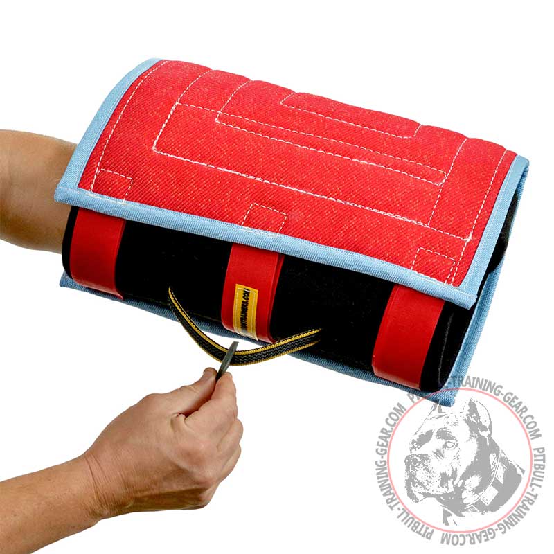 French Linen Pitbull Bite Builder with Stitched Handle