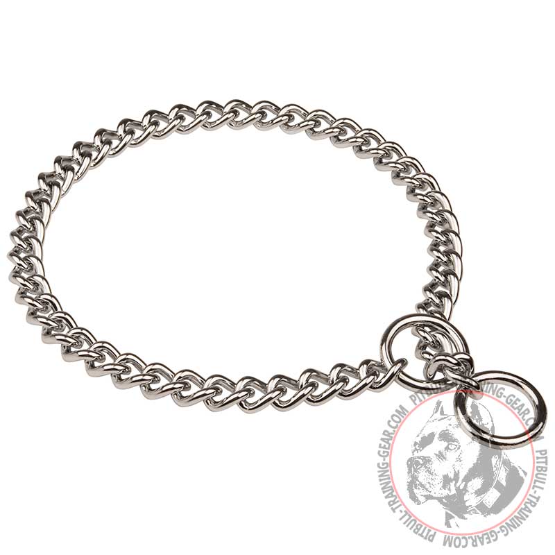 Smooth Chrome Plated Steel Pitbull Choke Collar