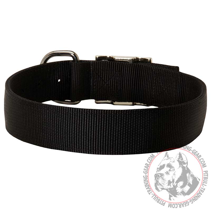 Durable Wide Nylon Pitbull Collar for Daily Walking and Traning