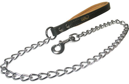 Exclusive Chain Leash with Leather Handle