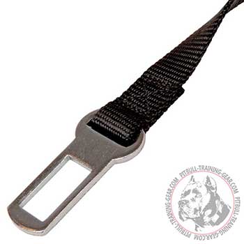 Dog nylon seat belt with metal clasp